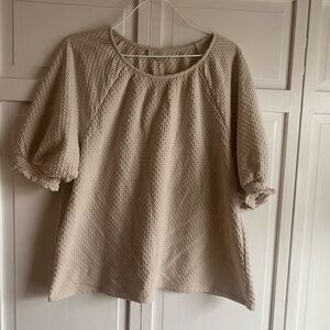 LOFT Women's Beige Textured Blouse